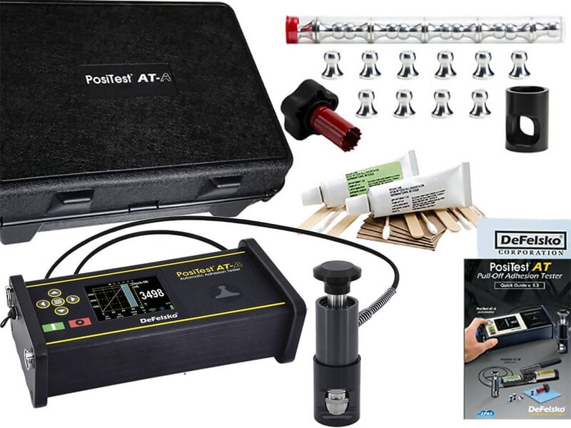 DeFelsko ATA20 PosiTest AT-A Automatic Pull-off Adhesion Tester with 20mm Dollies Kit, # ATA20A, for Coatings on Metals, Range 0.7 - 24 MPa / 100 - 3500 psi / 100 - 7550 N