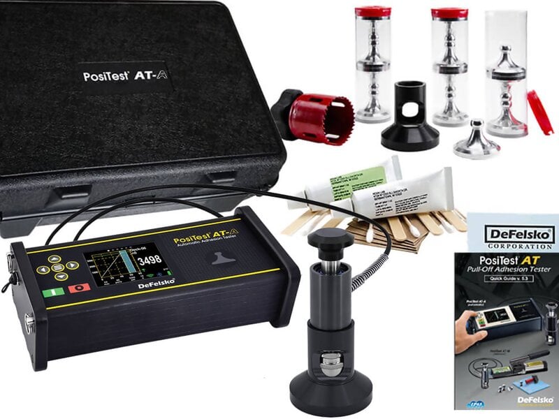 DeFelsko ATA50 PosiTest AT-A Comprobador automático de adhesión por arrancamiento con kit de dollies de 50mm y estuche Pelican, # ATA50A-P